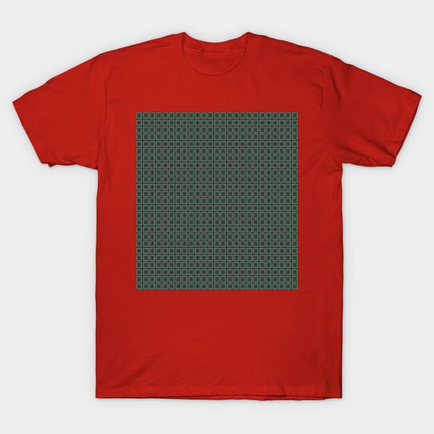 Mosaics in green and brown lines T-Shirt by DomRafael